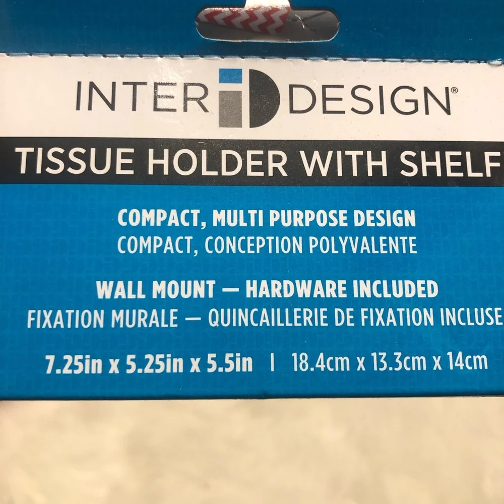 NWT - Inter Design Chrome Toilet Paper Roller Holder w/ Phone Shelf